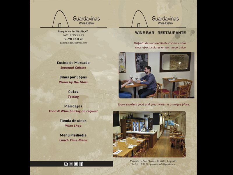 Flyer para restaurante Guardaviñas