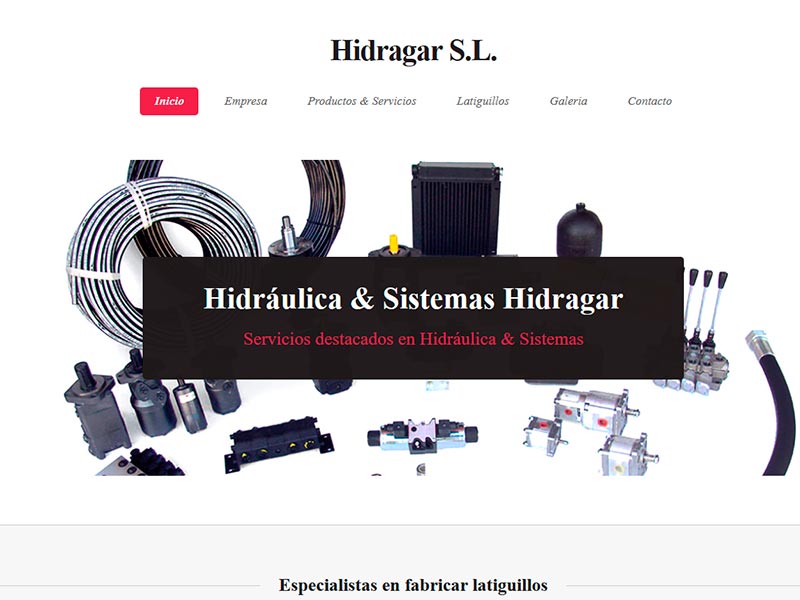 Diseño web para Hidragar